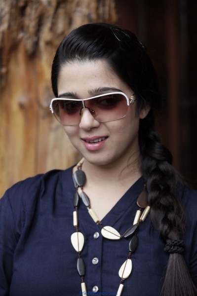 Charmi Latest Photos at POM Interview in Blue Dress