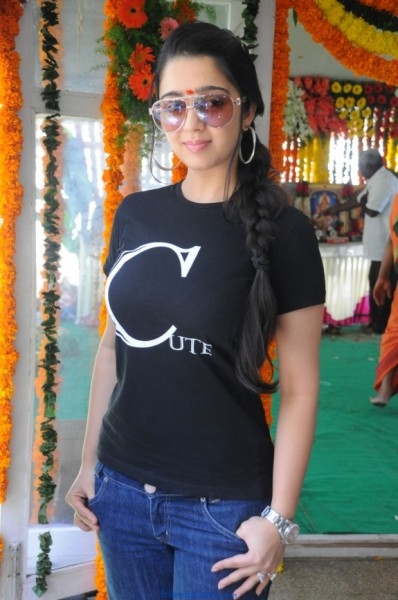 Cute Charmi Latest Photos in Black T-Shirt.