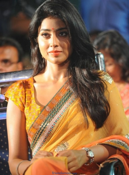 Indian Actress Shriya Saran Photos in Orange Saree