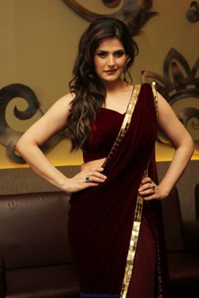 Indian Actress Zarine Khan Latest Photos in Red Saree