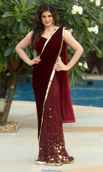 Indian Actress Zarine Khan Latest Photos in Red Saree