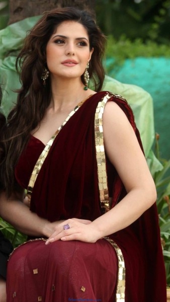 Indian Actress Zarine Khan Latest Photos in Red Saree