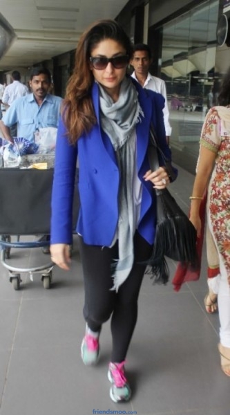 Kareena Kapoor Latest Snaps at Air Port in Blue Dress