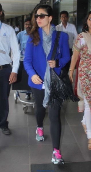 Kareena Kapoor Latest Snaps at Air Port in Blue Dress